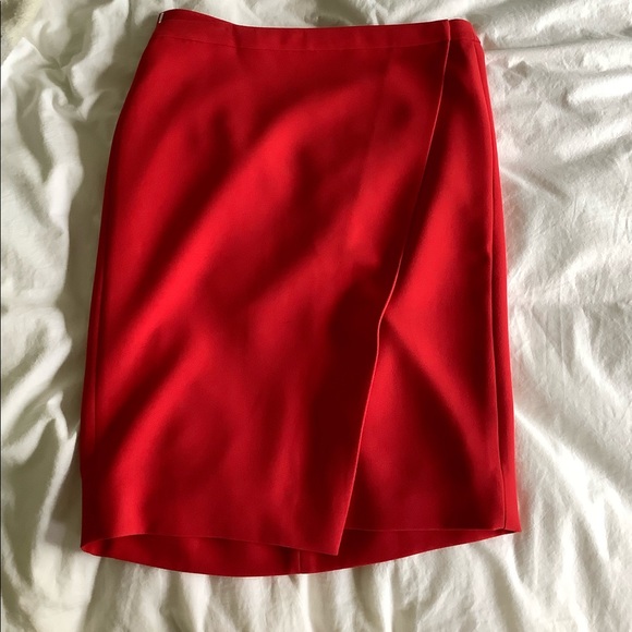 J. Crew Dresses & Skirts - J crew lipstick red wrap pencil skirt 4
